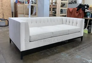 Modern White Fabric Three Seater Sofa Free Delivery!