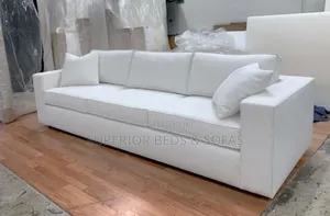Contemporary White 3-Seater Sofa