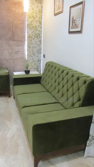 Green Tufted Three Seater Sofa - Free Delivery.