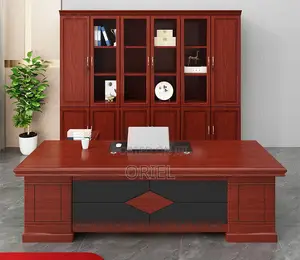 Modern Office Desk : 1.6m L-Shaped Mahogany Executive Desk