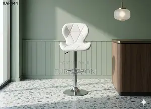Modern Adjustable Swivel Bar Stool White