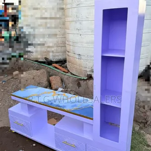 Modern Marble-Coated Tv Console With Storage