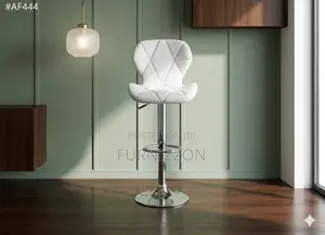 Swivel White Bar Stool Adjustable Height