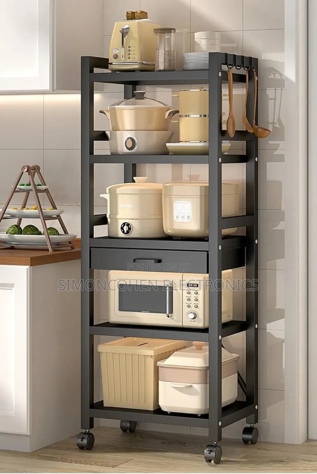 5 Tier Metallic Kitchen Rack