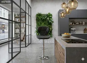 Swivel Black Bar Stool Adjustable Height