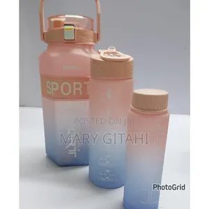 Hexagonal Sports 3in1 Multi - Colour Motivation Water Bottle