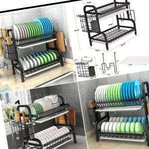  Heavy-Duty 2-Tier Kitchen Dish Organizer
