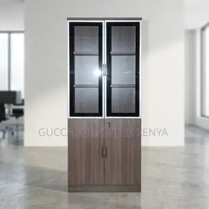 2-door Wooden Half Glass Office Display Cabinet