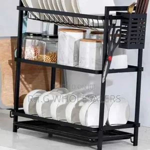 Heavy Duty Black 3-Tier Dish Rack