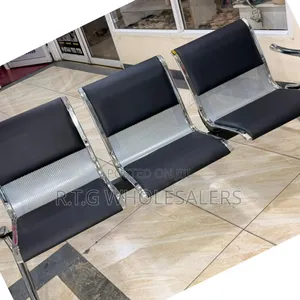 Office 3-Seater Padded Bench – Durable Metal
