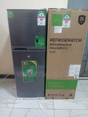 Syinix 138ltrs Double Door Fridge-Refrigerator Dark Silver