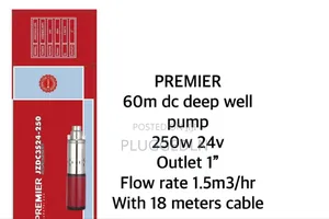 Premier 60m Dc Deep Well Solar Submersible Pump (Model Jzdc3524-250)