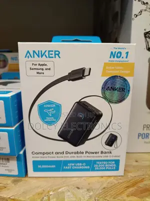 Anker Nano Power Bank 10k, 45w, Built-in Retractable Usb-c Cable