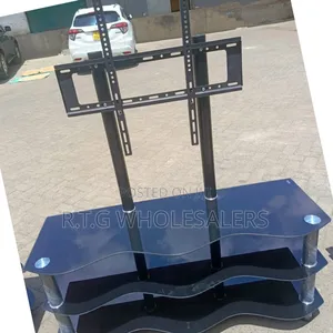 Modern Tempered Glass Tv Stand With Tv Mount