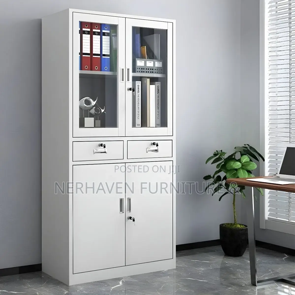 Two Door Metallic Office Storage Cabinet