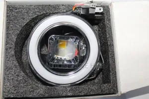 Motorbike Angel Eye Headlight With White Halo Ring Square High-Beam