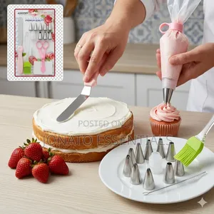 Cake Decorating Kit - 13pc Nozzles, Spatula Piping Bag Set