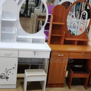 Executive Dressing Table — Sleek White Brown Finish