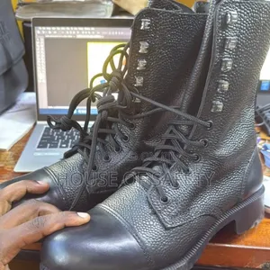 Black Industrial Hooked Ace Boot Lace Up