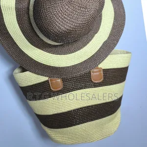 Stylish Summer Straw Bag Hat Set – 28×20 Cm
