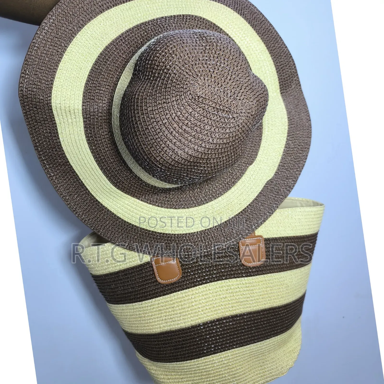 Stylish Summer Straw Bag Hat Set – 28×20 Cm