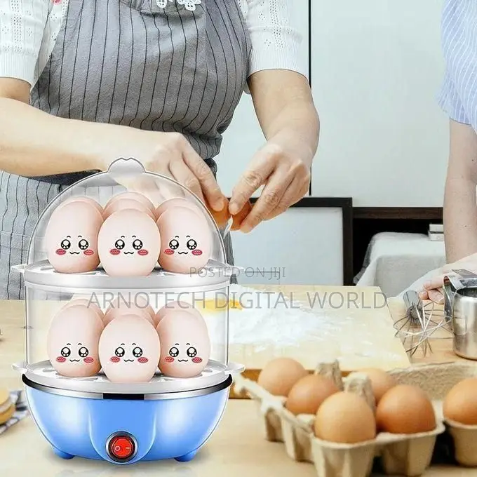 Double Layer Electric Egg Boiler Automatic Off 14 Egg Poacher
