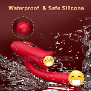 2 in 1 G-Spot Vibrator With Tongue Licking Sex Toy Clit Sucking Dildo