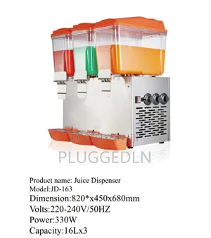 Commercial Triple Juice Dispenser Jd-163 Model.