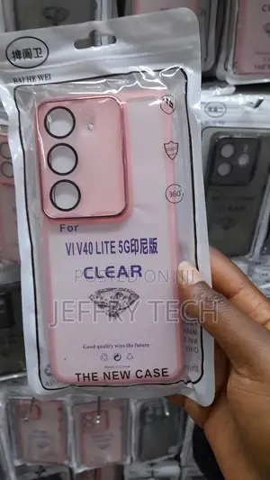 Nikas Vivo V40 Lite Case Shockproof Scrub Matte Transparent -Pink