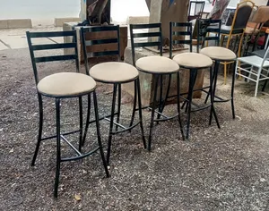 Cream Bar Stools With Black Metal Frame