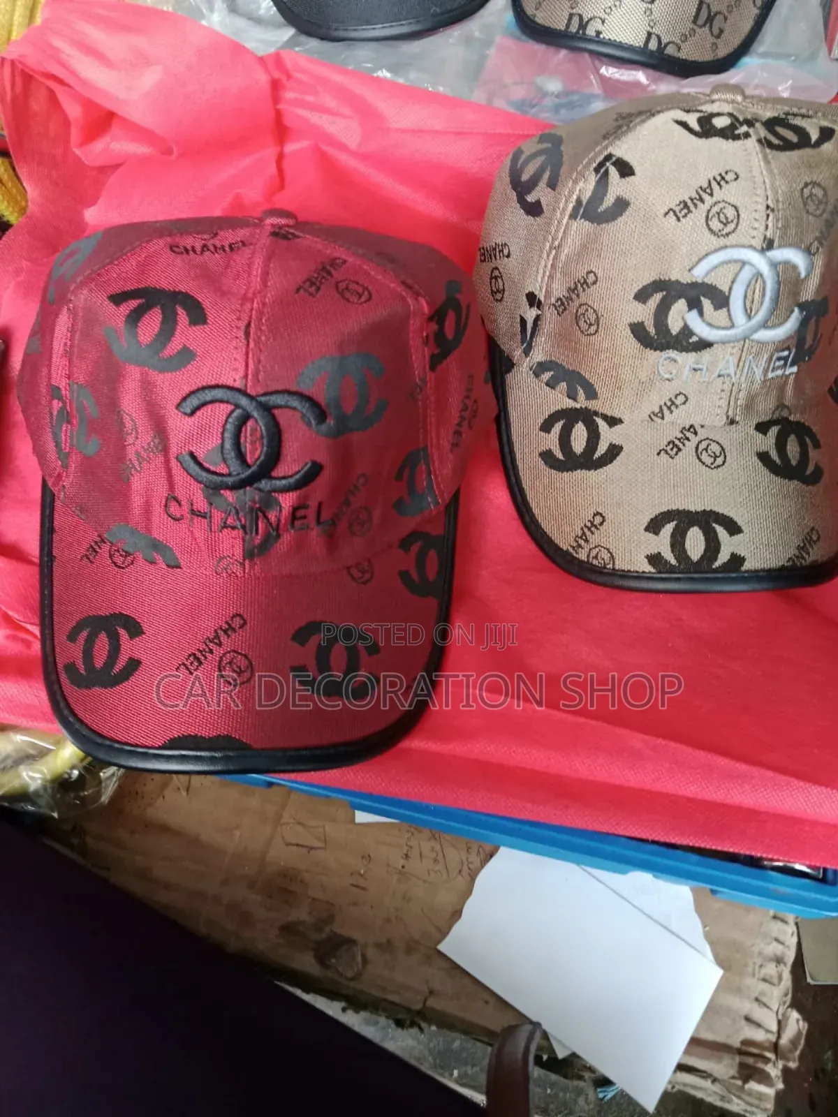 2pcs Chanel Curved Brim Embroidered Caps