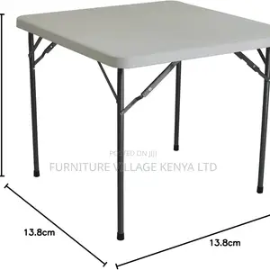 Foldable Table; Plastic Top Square Foldable Table
