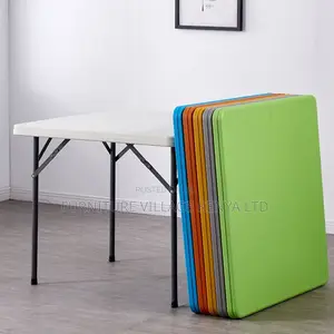 Foldable Table; Plastic Top Square Foldable Table
