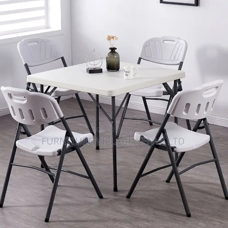 Foldable Table; Plastic Top Square Foldable Table