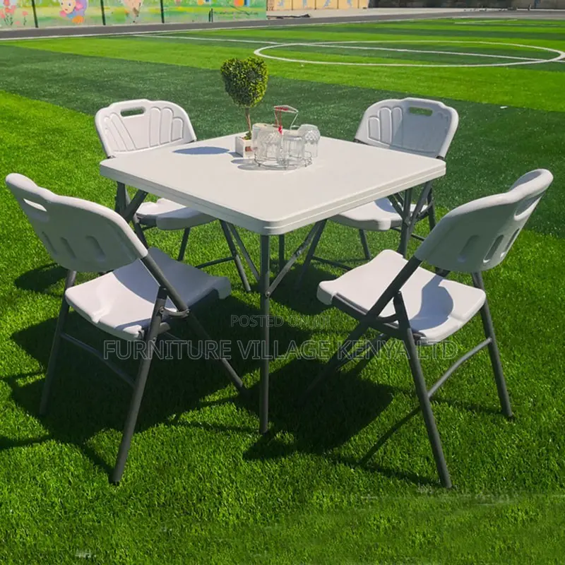 Foldable Table; Plastic Top Square Foldable Table