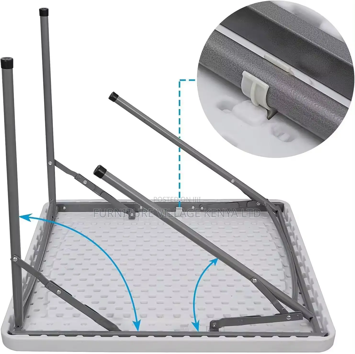 Foldable Table; Plastic Top Square Foldable Table