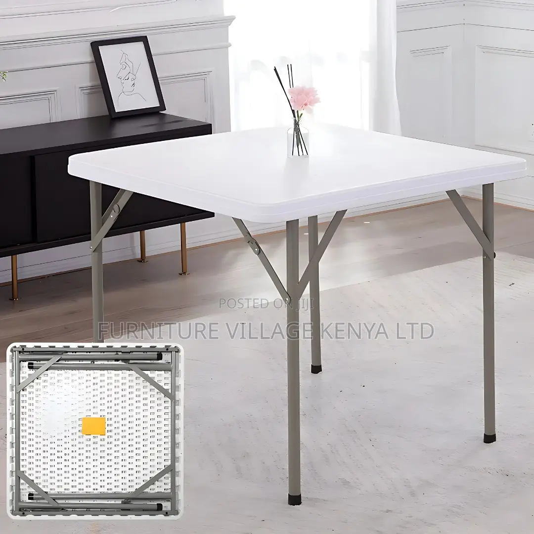 Foldable Table; Plastic Top Square Foldable Table