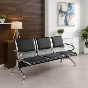 Waiting Bench; 3-seater Waiting Bench With Pu Cushions