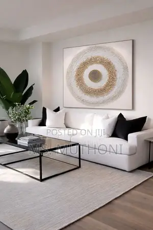 Elegant Handmade Circular Textured Wall Art (Size: 102 × 102 Cm)