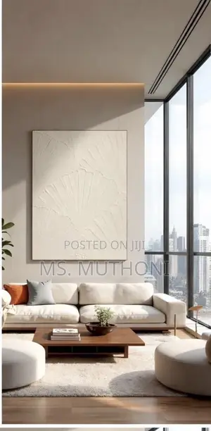 White Minimal Textured Wall Art Featuring Organic Sculptural Pattern