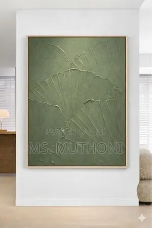 Green Minimal Textured Wall Art Featuring Organic Sculptural Patterns