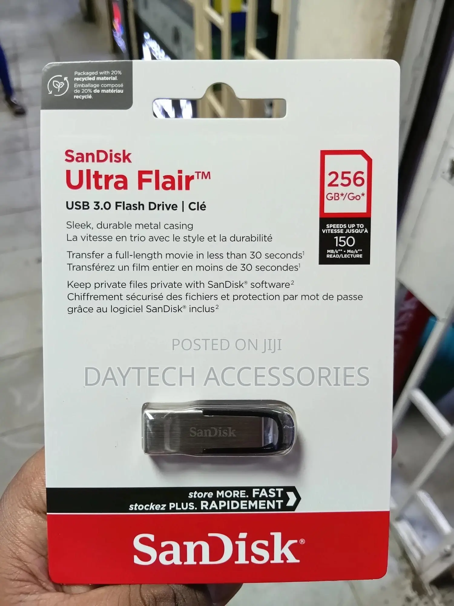 Sandisk 256gb Ultra Flair Usb 3.0 Flash Drive - Black