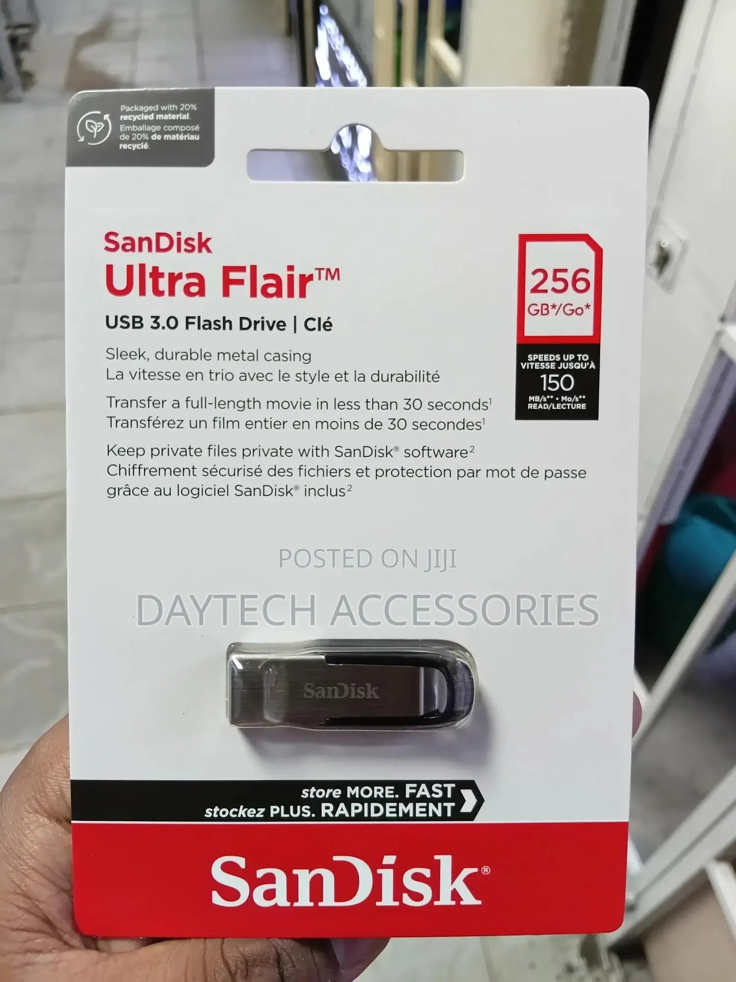 Sandisk 256gb Ultra Flair Usb 3.0 Flash Drive - Black