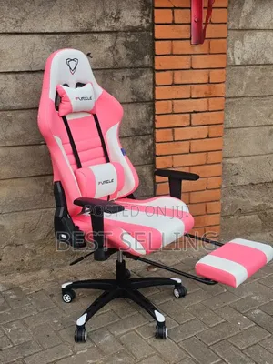 Pink Gaming Chair With Footrest