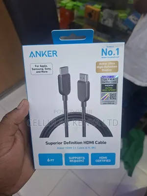 Anker Hdmi 2.1 Cable at 60hz 48 GBPS – 6ft