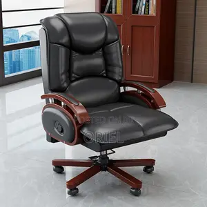 Modern Office Chair : Wooden Frame Executive High-Back Office Chair