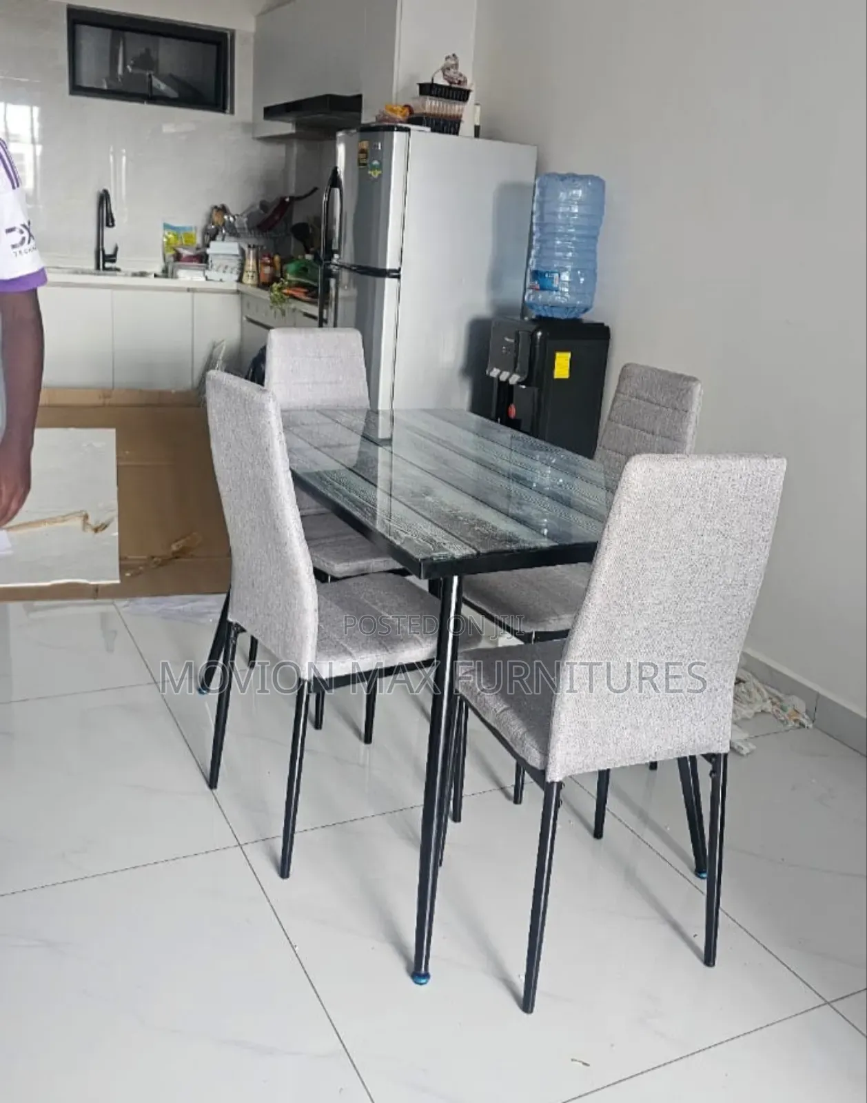 Simple Fodable Top Glass Dinning Chairs Dinning Table