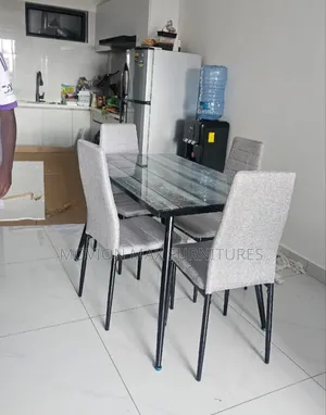Simple Fodable Top Glass Dinning Chairs Dinning Table