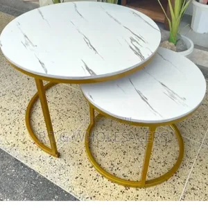 Marble Effect Nesting Coffee Table – White Finish