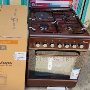 Ramtons 60×60 Cm 3 Gas + 1 Electric Cooker Rc805 – Brown